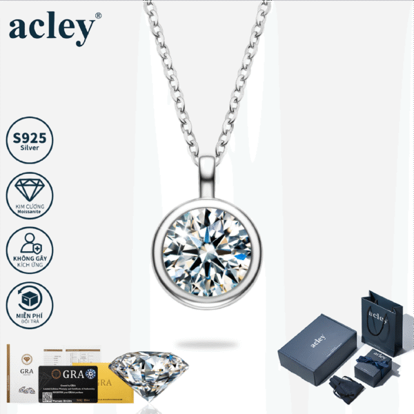 Dây chuyền Tinh Vân – Acley | Bạc S925 + Kim cương Moissanite | MS00581a8c