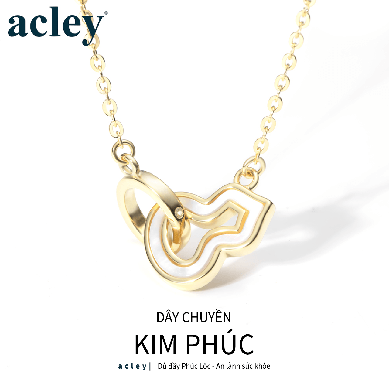 Dây chuyền Hồ Lô – Acley | Bạc S925 + Vỏ sò trắng tự nhiên + Đá Zirconia | YE07365I0Cb - Image 2