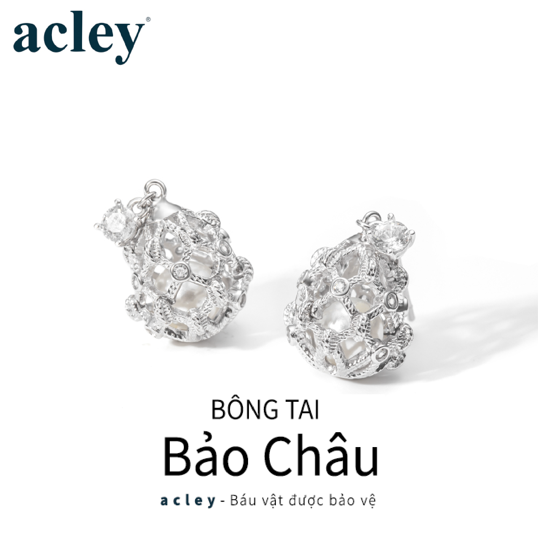 Bông tai Bảo Châu – Acley | Bạc S925 + Ngọc trai + Đá CZ Zirconia | YG07960A8Zb5 - Image 2