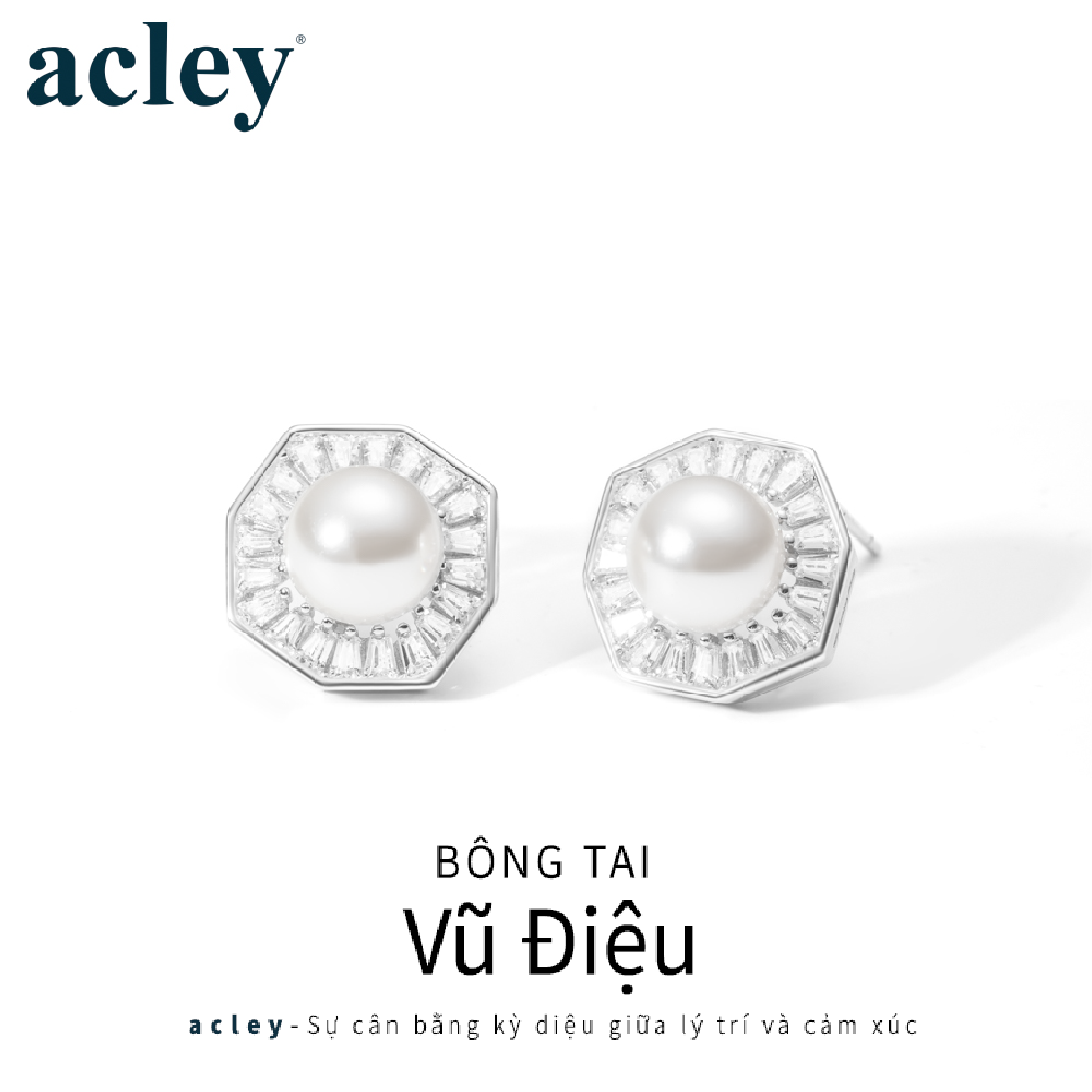 Bông tai Vũ Điệu – Acley | Bạc S925 + Ngọc trai + Đá CZ Zirconia | YG10725A8Zd - Image 2