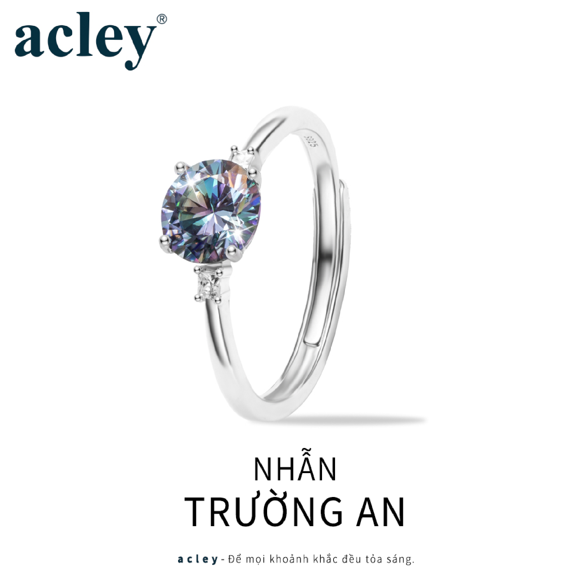 Nhẫn Trường An – Acley | Bạc S925 + Kim cương Moissanite | MJ-0417qq - Image 2