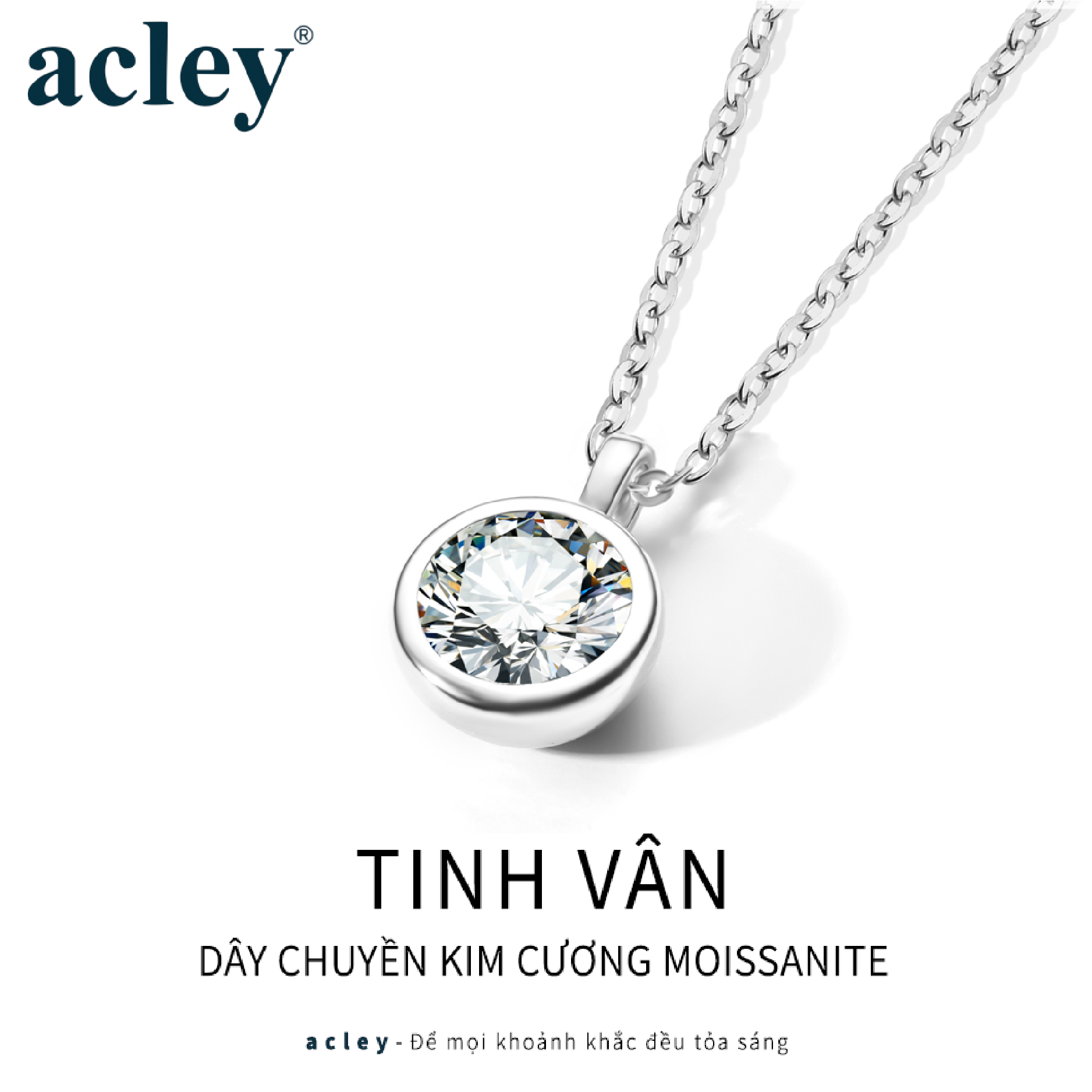 Dây chuyền Tinh Vân – Acley | Bạc S925 + Kim cương Moissanite | MS00581a8c - Image 2