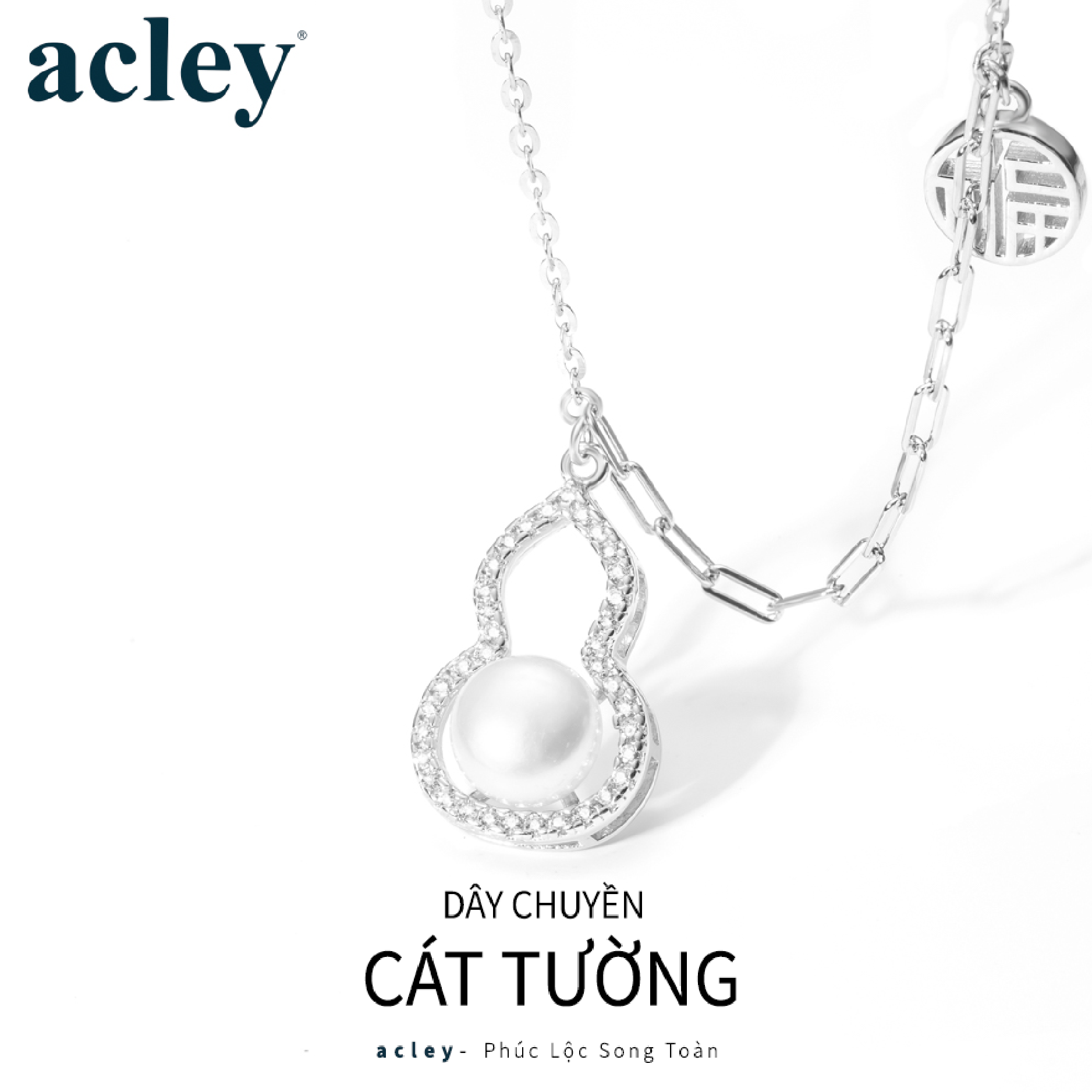 Dây chuyền Cát Tường – Acley | Bạc S925 + Ngọc trai + Đá CZ Zirconia | AYX-3858S - Image 2