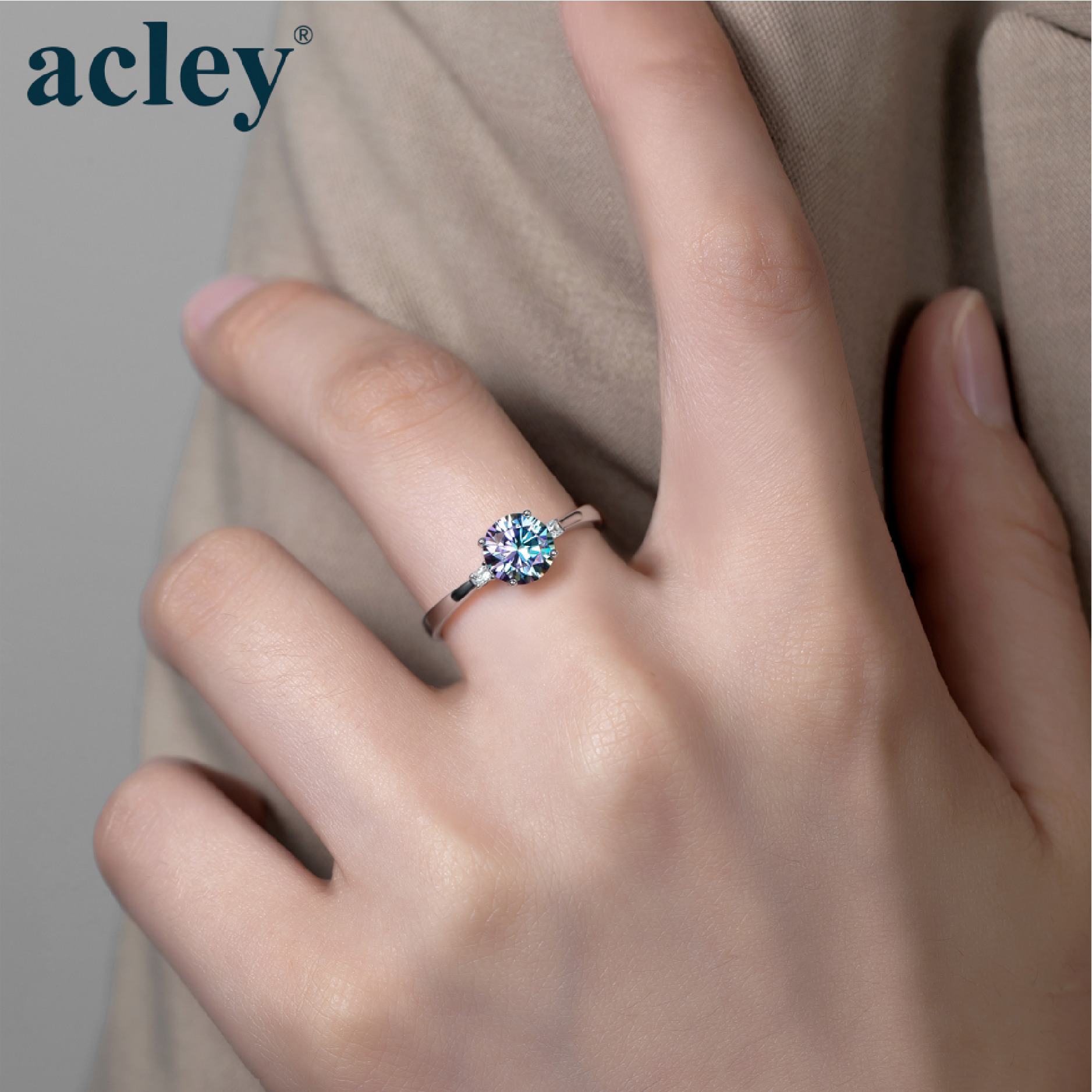 Nhẫn Trường An – Acley | Bạc S925 + Kim cương Moissanite | MJ-0417qq - Image 4