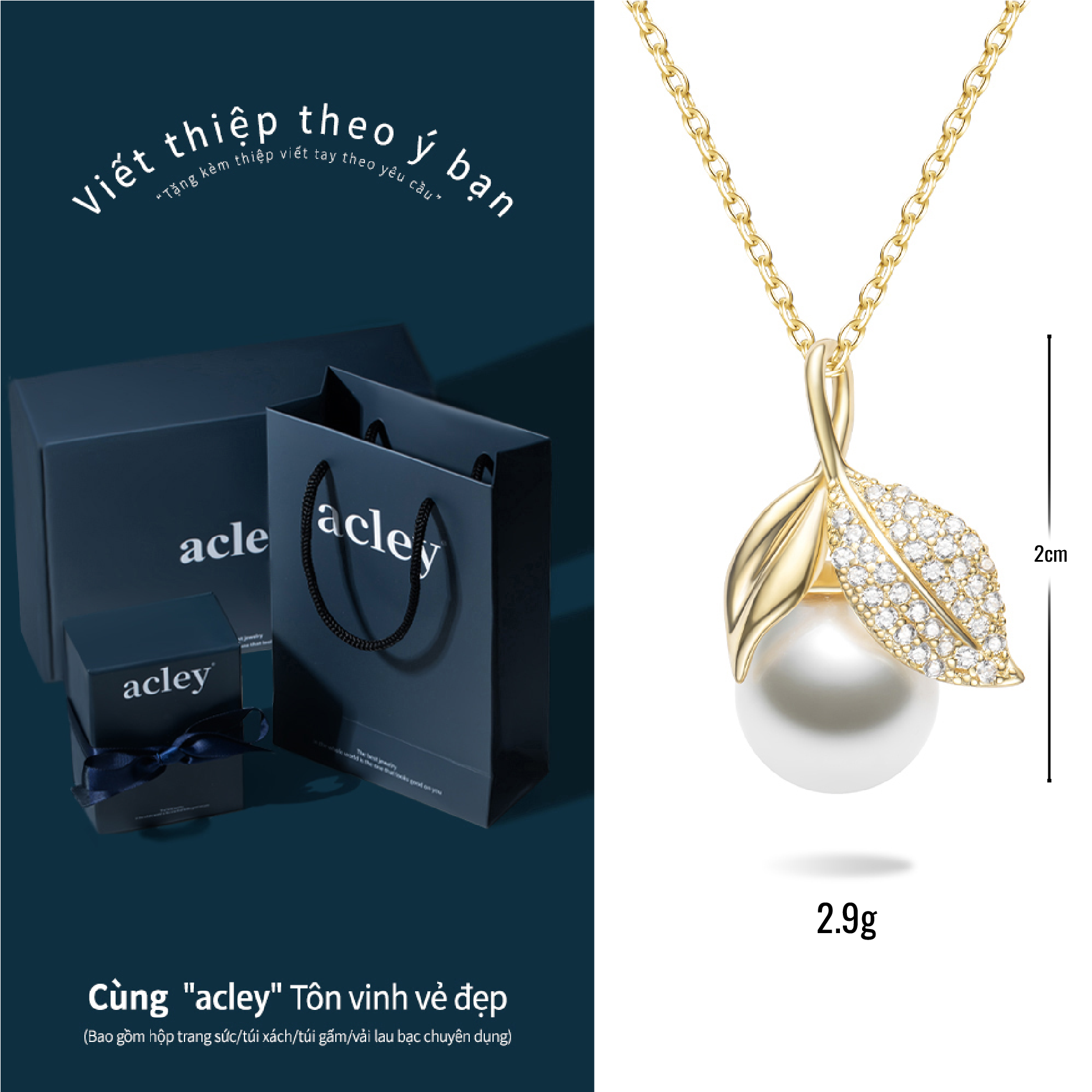 Dây chuyền Hồ Điệp Ngọc Ảnh – Acley | Bạc S925 + Ngọc trai + Đá CZ Zirconia | N65910201 - Image 3