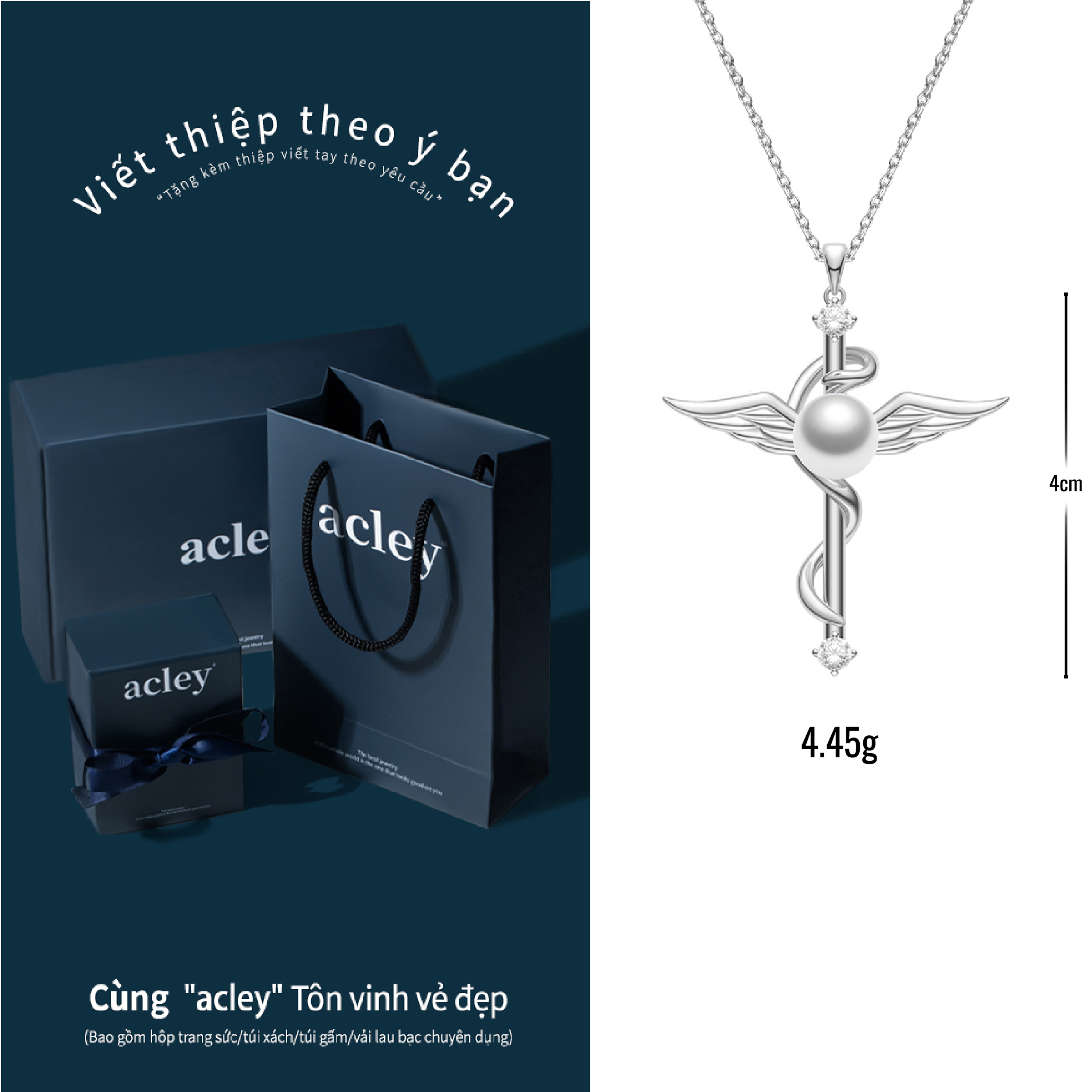 Dây chuyền Ngọc Thánh Bảo Hộ – Acley | Bạc S925 + Ngọc trai | AYX-1369S - Image 3