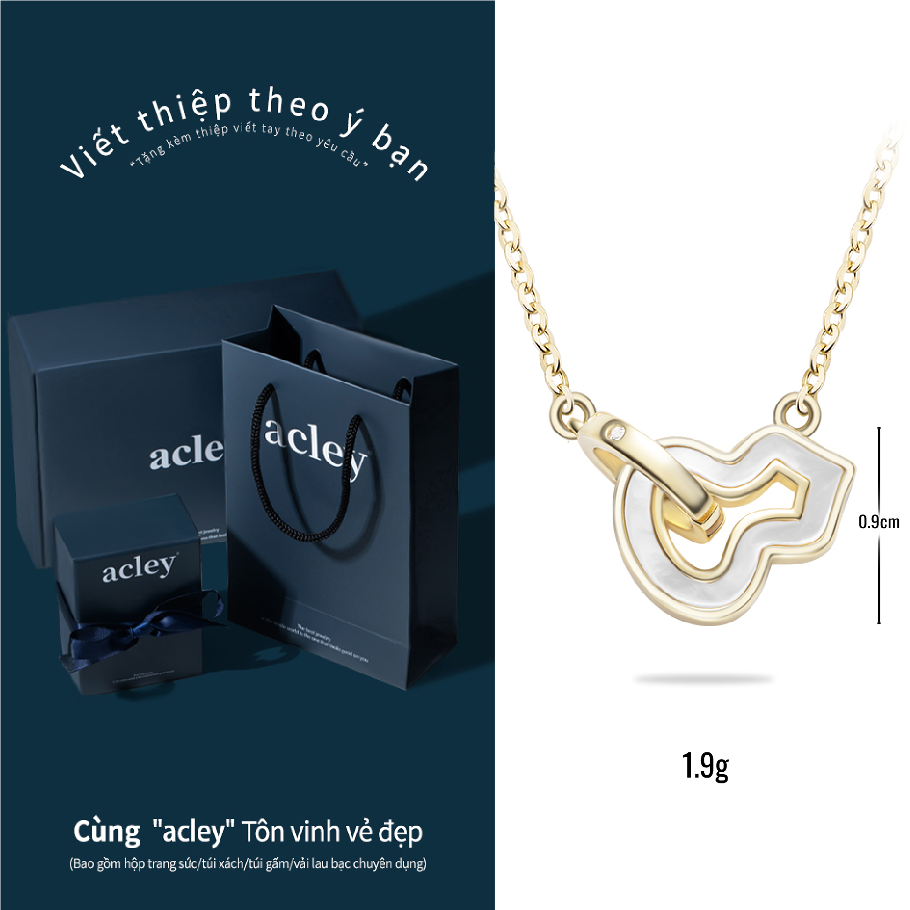 Dây chuyền Hồ Lô – Acley | Bạc S925 + Vỏ sò trắng tự nhiên + Đá Zirconia | YE07365I0Cb - Image 3
