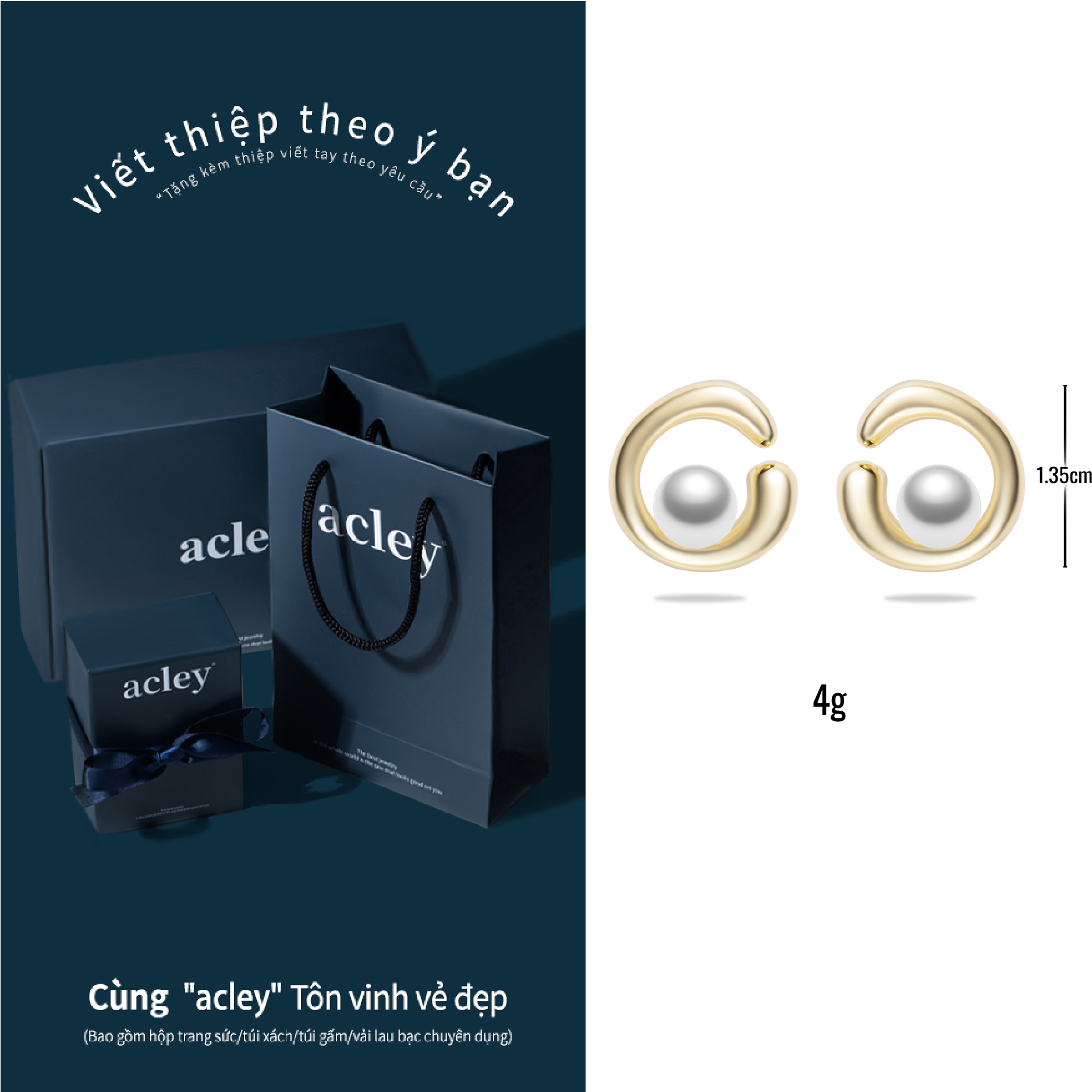 Bông tai Nguyệt Khuyên – Acley | Bạc S925 + Ngọc trai | YG10338I0Zb - Image 3