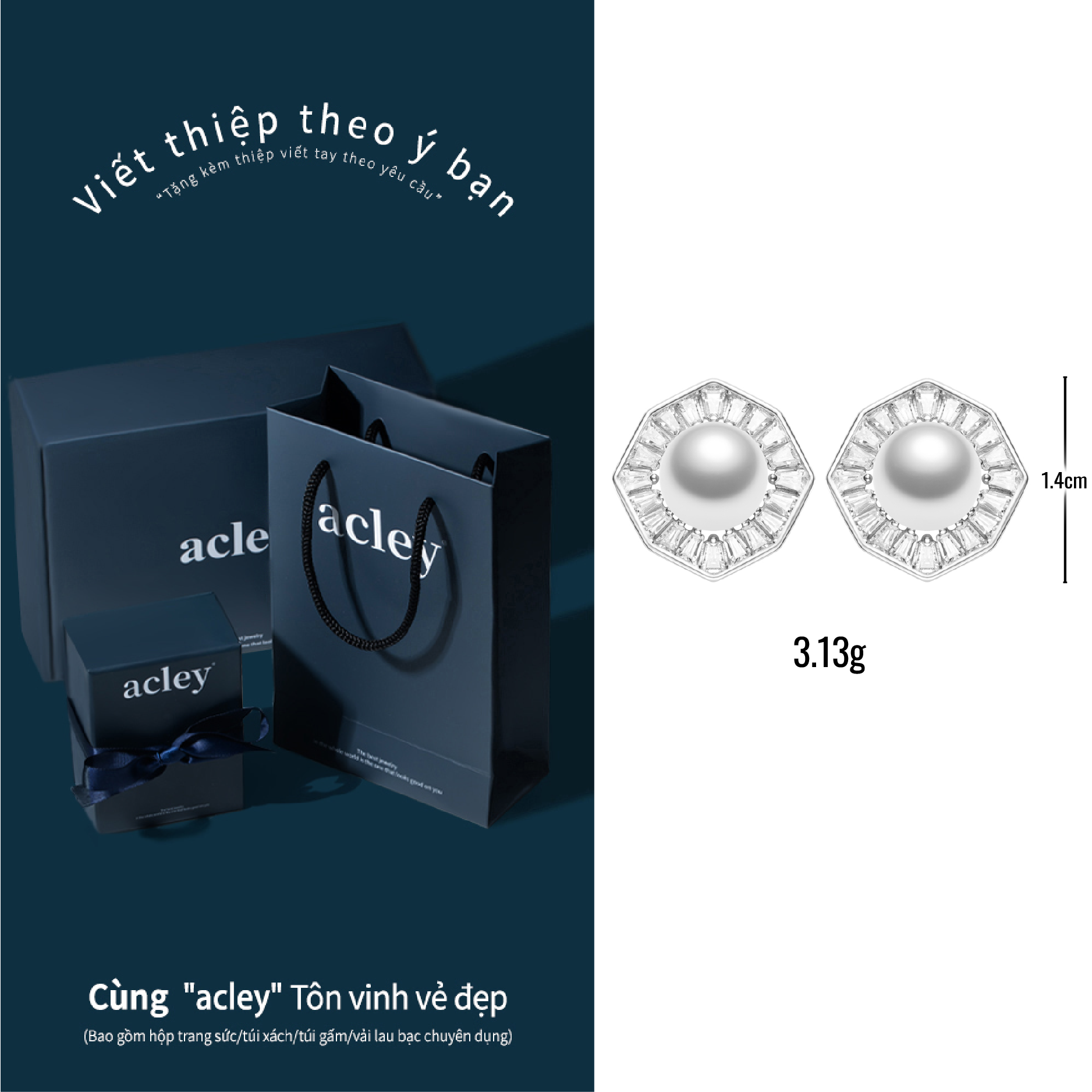 Bông tai Vũ Điệu – Acley | Bạc S925 + Ngọc trai + Đá CZ Zirconia | YG10725A8Zd - Image 3
