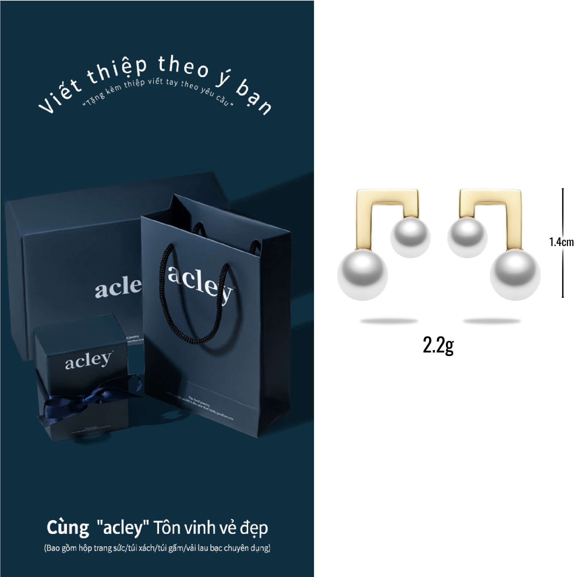 Bông tai Nốt Nhạc – Acley | Bạc S925 + Ngọc trai | YG11074I0Zd - Image 3