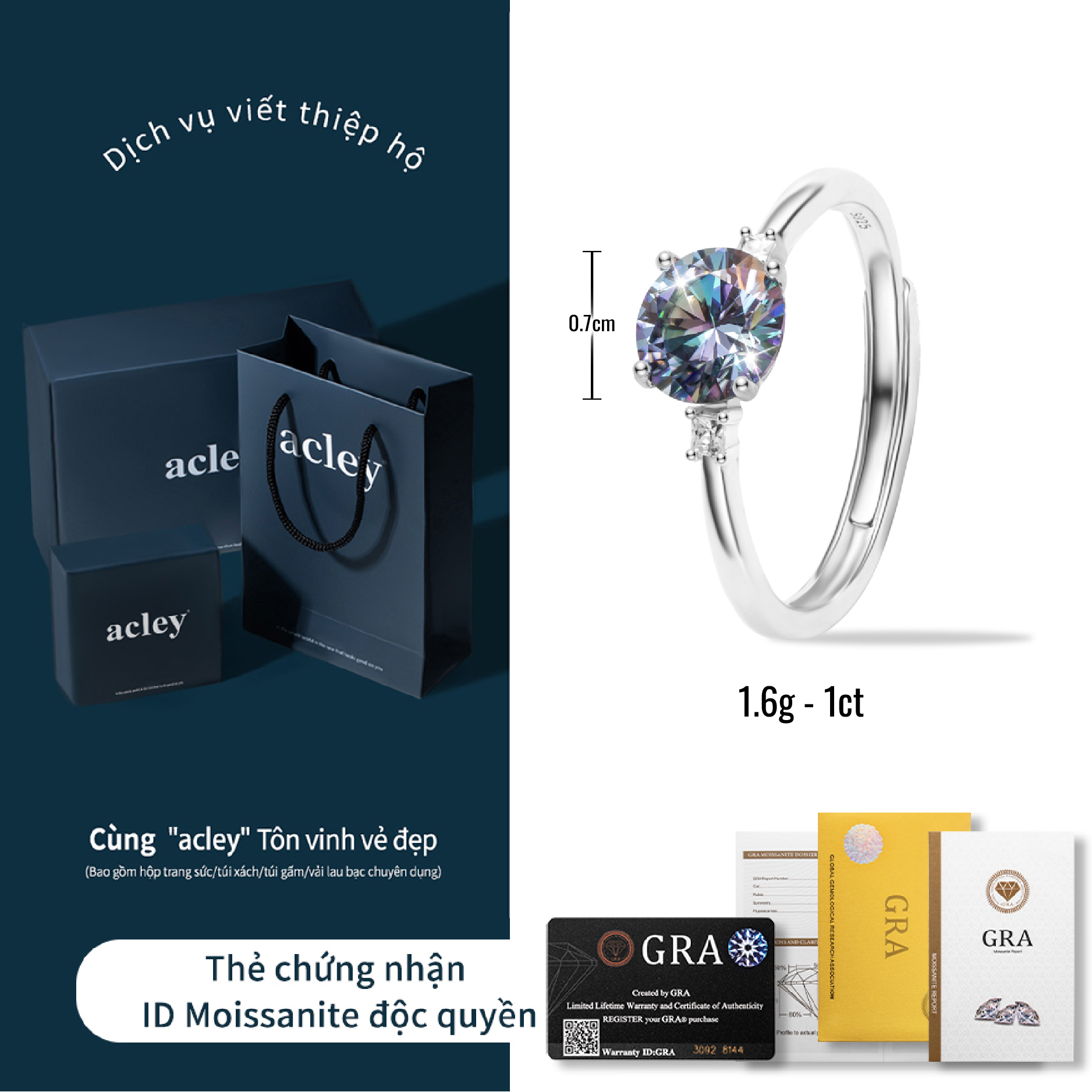 Nhẫn Trường An – Acley | Bạc S925 + Kim cương Moissanite | MJ-0417qq - Image 3