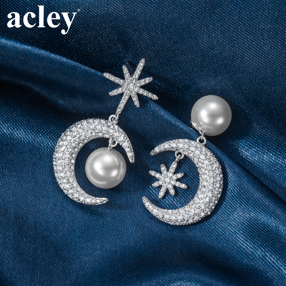 Bông tai Ngọc Trăng – Acley | Bạc S925 + Ngọc trai + Đá CZ Zirconia | YG04143A8Z35 - Image 5