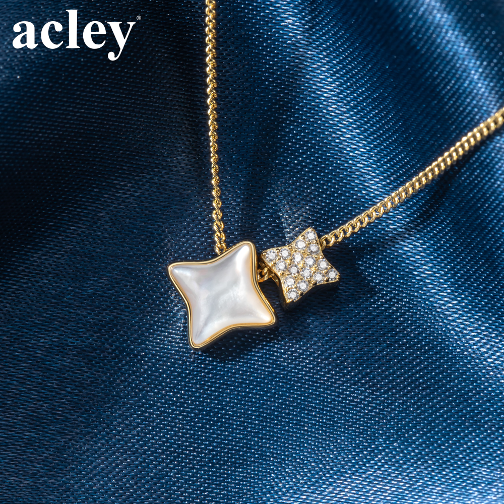 Dây chuyền Ánh Sao – Acley | Bạc S925 + Xà cừ + Đá CZ Zirconia | YE07296I8Cb - Image 5