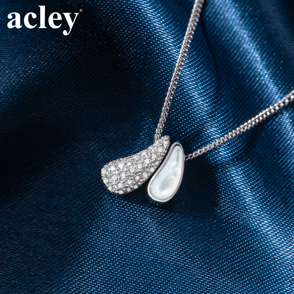 Dây chuyền Ngọc Ánh Sương – Acley | Bạc S925 + Xà cừ + Đá CZ Zirconia | YE07320I8Cb, YE07320A8Cb - Image 6