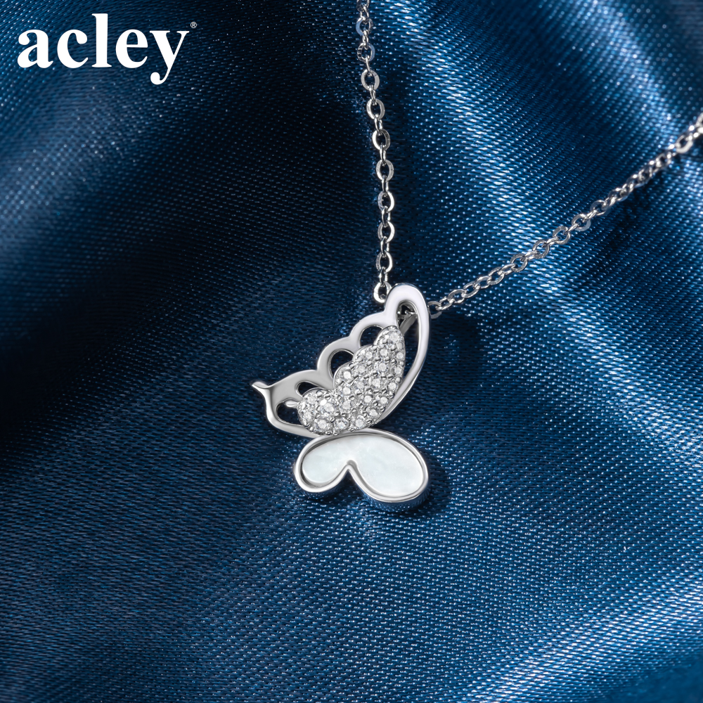 Dây chuyền Cánh Bướm Tự Do – Acley | Bạc S925 + Xà cừ + Đá CZ Zirconia | KC-3153B - Image 5
