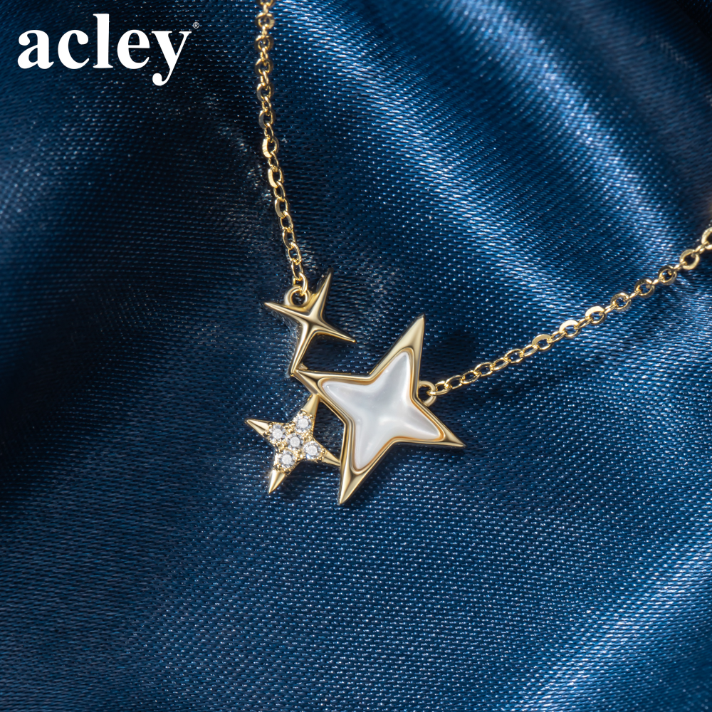 Dây chuyền Tinh Vân – Acley | Bạc S925 + Xà cừ + Đá CZ Zirconia | YD8512B - Image 5