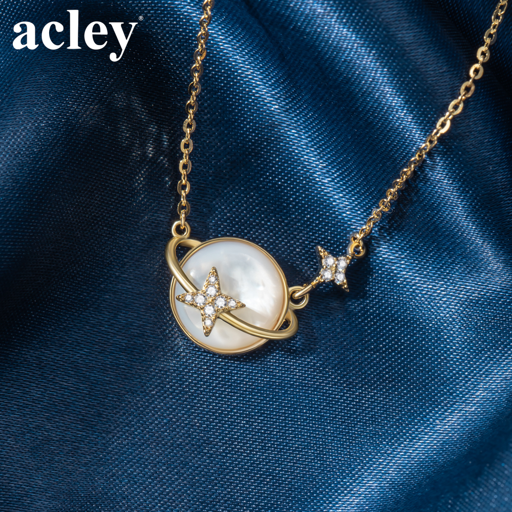 Dây chuyền Thiên Vương – Acley | Bạc S925 + Xà cừ + Đá CZ Zirconia | YE07044A8Cb - Image 5