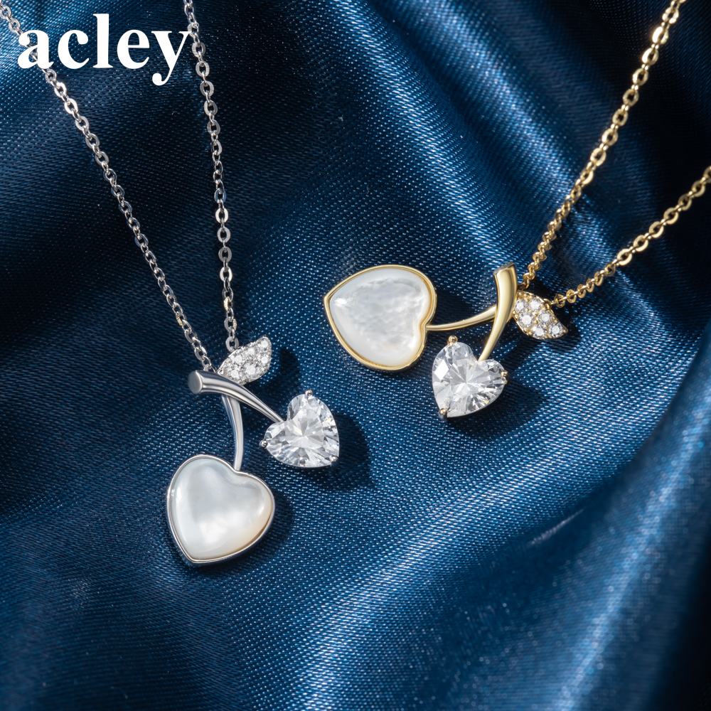 Dây chuyền Anh Đào – Acley | Bạc S925 + Xà cừ + Đá CZ Zirconia | YE07215I8Cb - Image 5