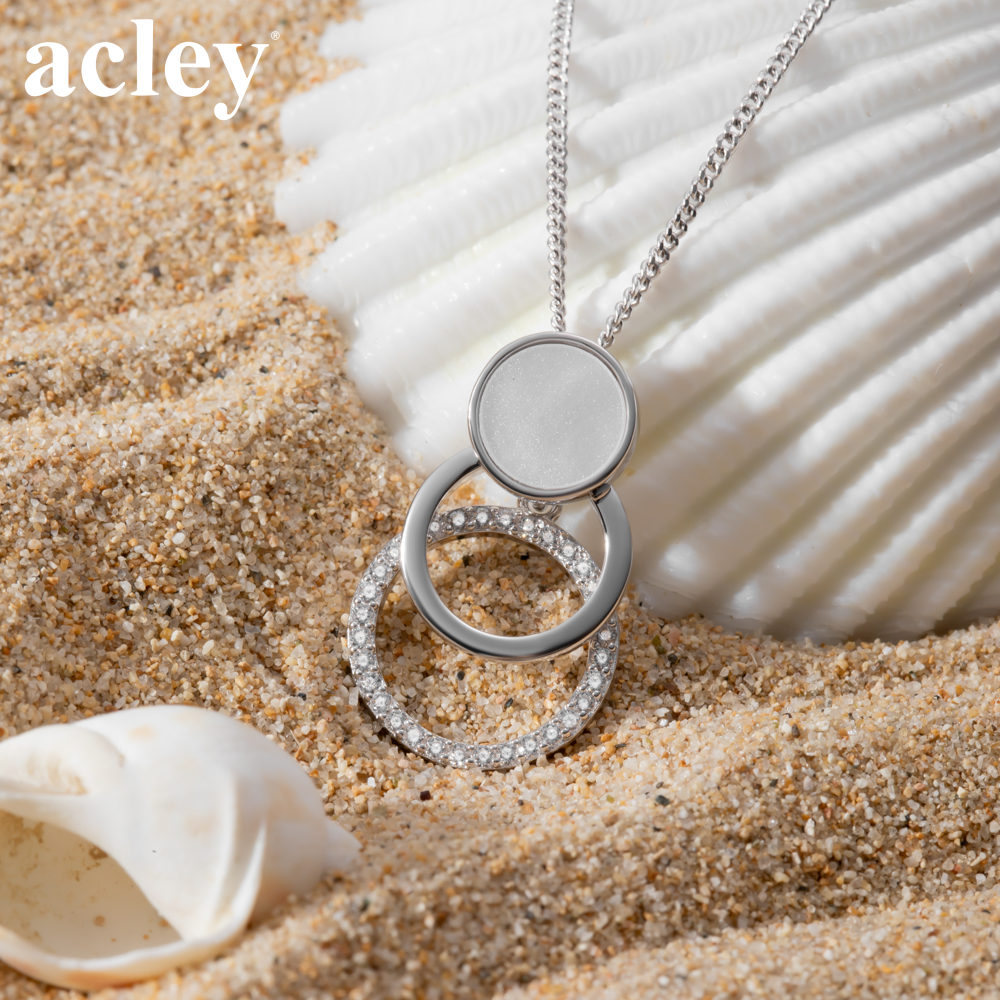 Dây chuyền Tam Hoàn Giao Tâm – Acley | Bạc S925 + Xà cừ + Đá CZ Zirconia | YE07734A8Cb - Image 5