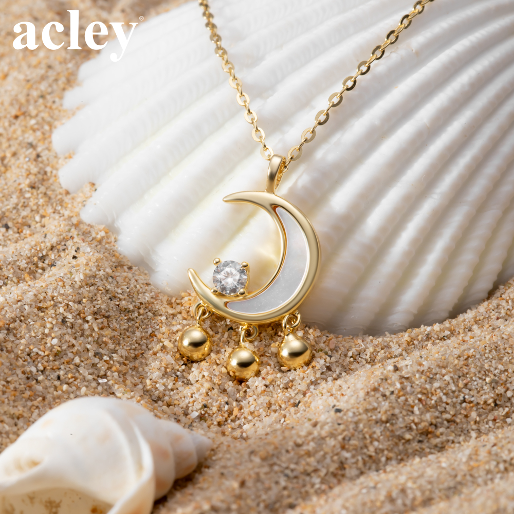 Dây chuyền Nguyệt Quang – Acley | Bạc S925 + Xà cừ + Đá CZ Zirconia | YD8195B - Image 5