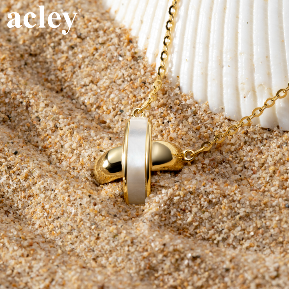 Dây chuyền Giao Ước Vàng – Acley | Bạc S925 + Xà cừ | YE0529I0Cb - Image 5