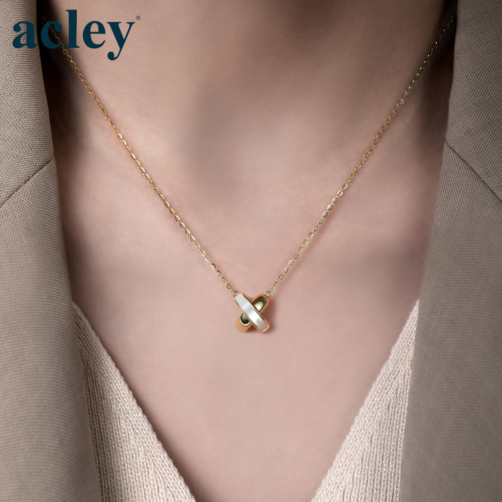 Dây chuyền Giao Ước Vàng – Acley | Bạc S925 + Xà cừ | YE0529I0Cb - Image 4