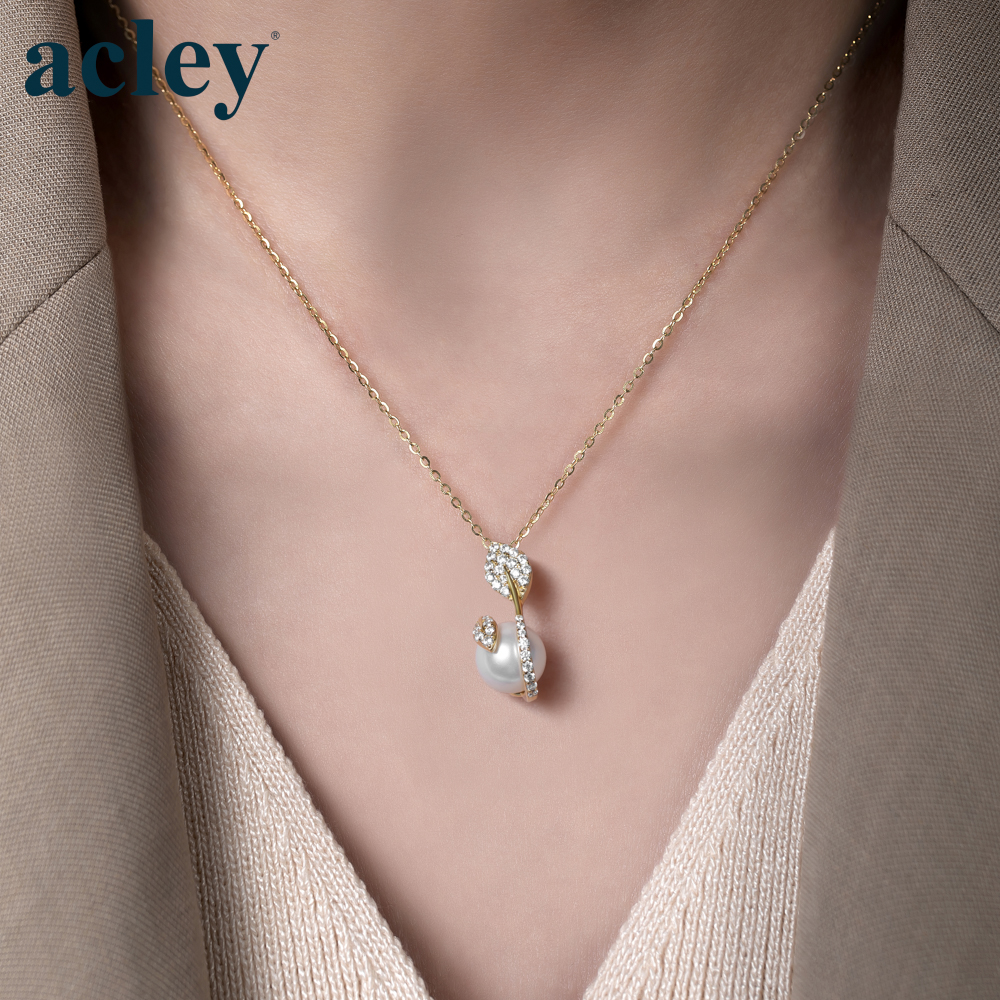 Dây chuyền Thanh Ngọc – Acley | Bạc S925 + Ngọc trai + Đá CZ Zirconia | YE05395I8Cb - Image 4