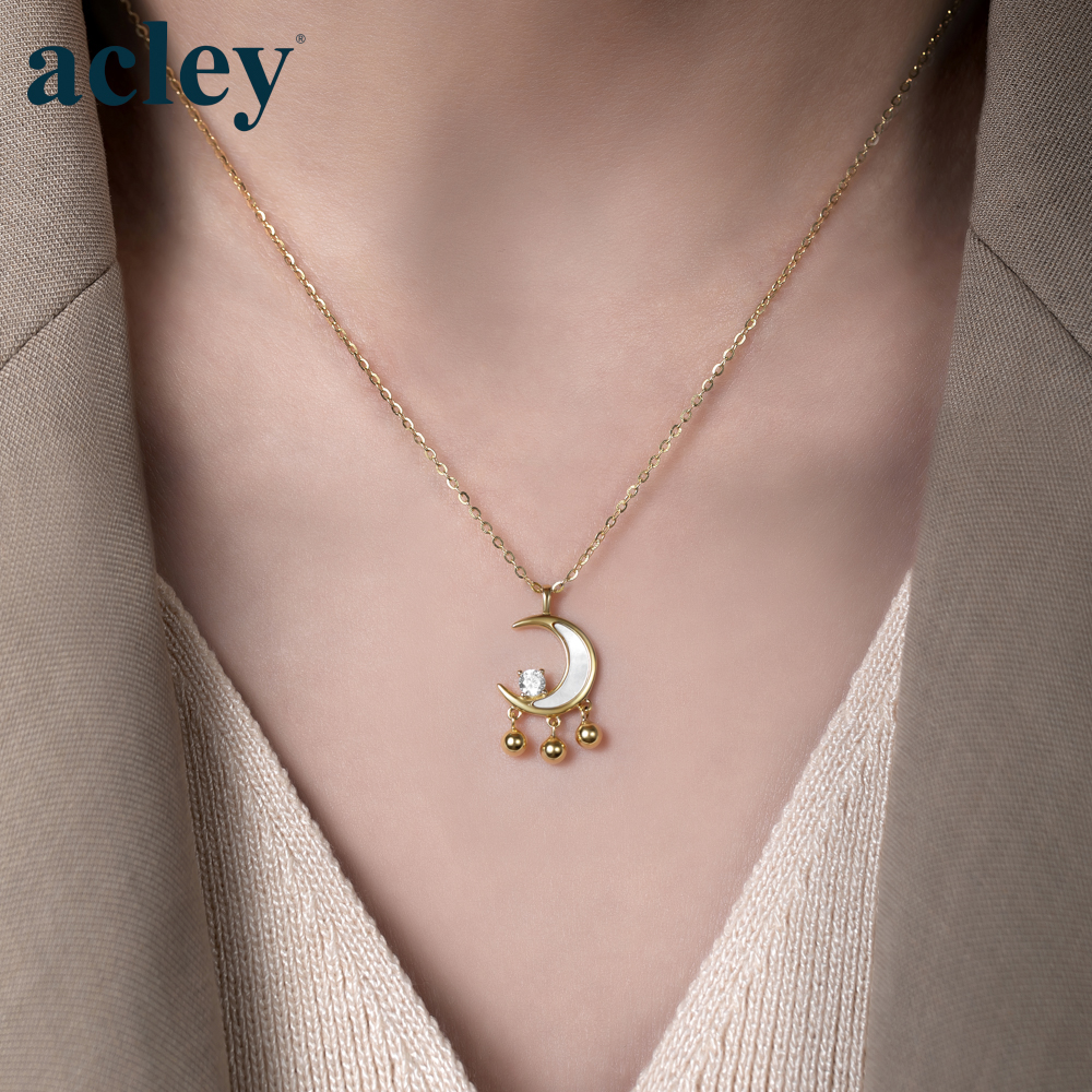 Dây chuyền Nguyệt Quang – Acley | Bạc S925 + Xà cừ + Đá CZ Zirconia | YD8195B - Image 4