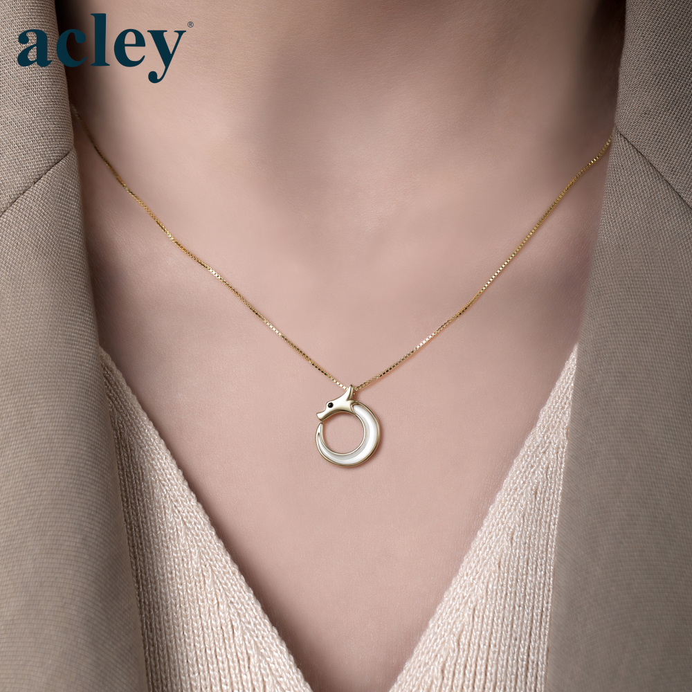 Dây chuyền Kim Long – Acley | Bạc S925 + Xà cừ + Đá CZ Zirconia | YFD3087EG - Image 4