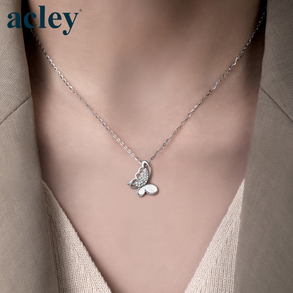 Dây chuyền Cánh Bướm Tự Do – Acley | Bạc S925 + Xà cừ + Đá CZ Zirconia | KC-3153B - Image 4