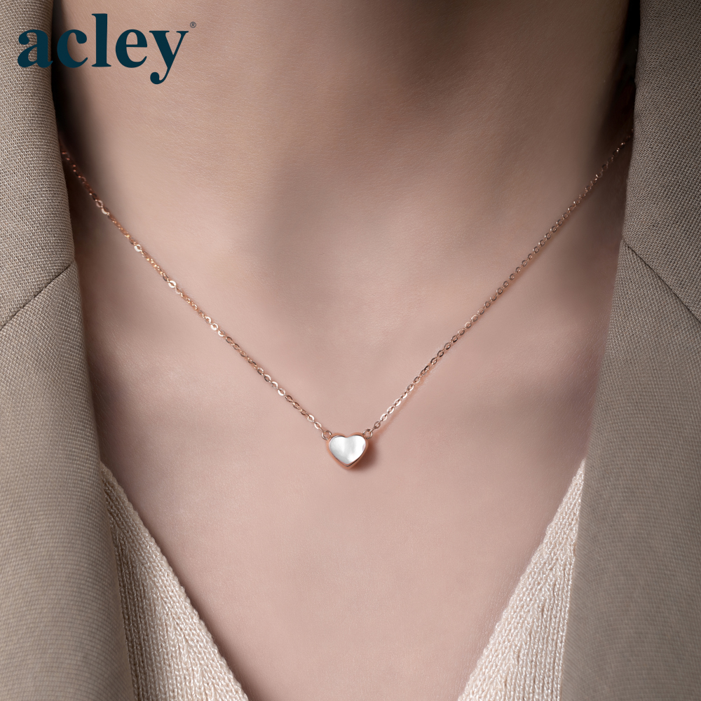 Dây chuyền Ngọc Tâm – Acley | Bạc S925 + Xà cừ | YE06336J0Cf - Image 4