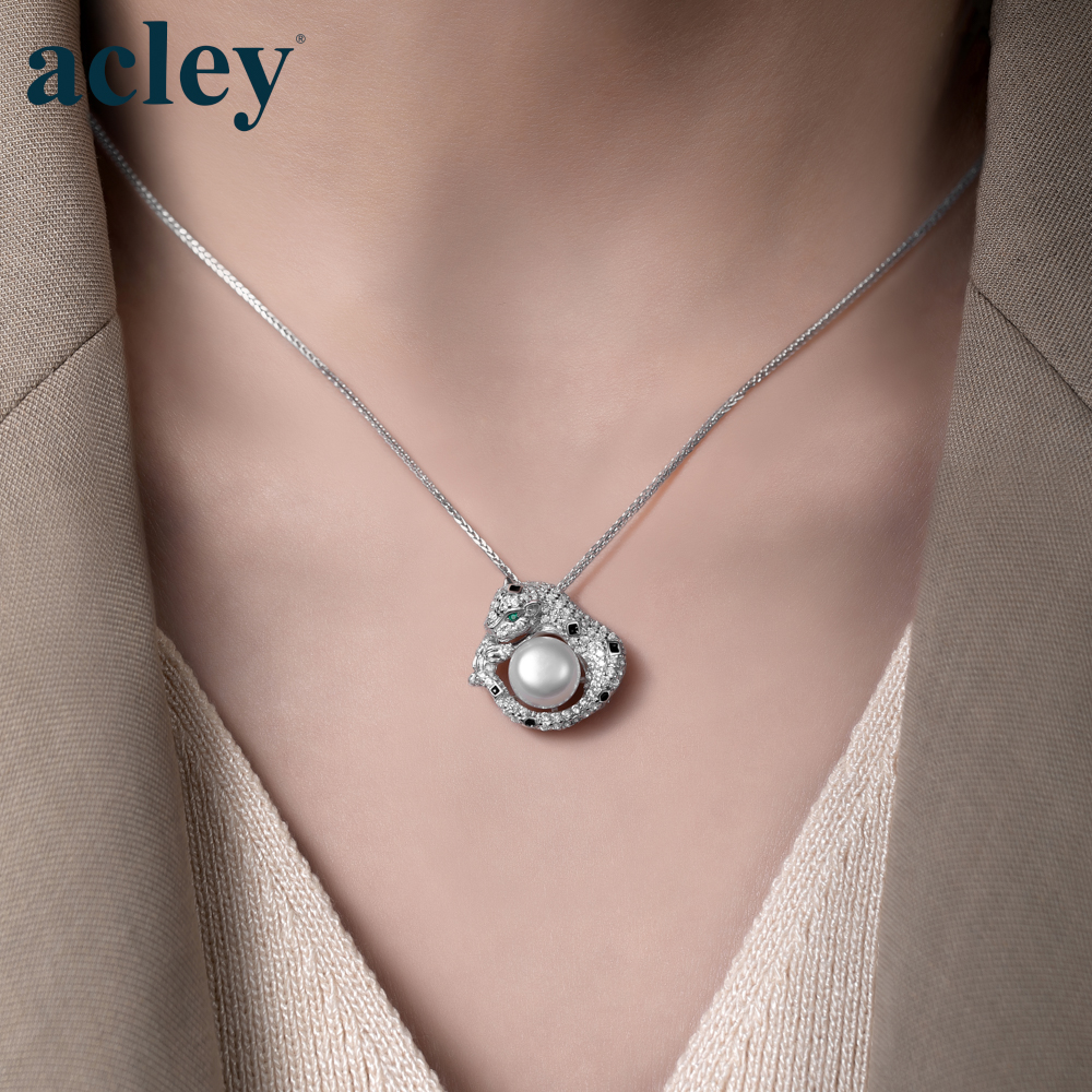 Dây chuyền Bạch Hổ Châu – Acley | Bạc S925 + Ngọc trai + Đá CZ Zirconia | AYX-3672S - Image 4