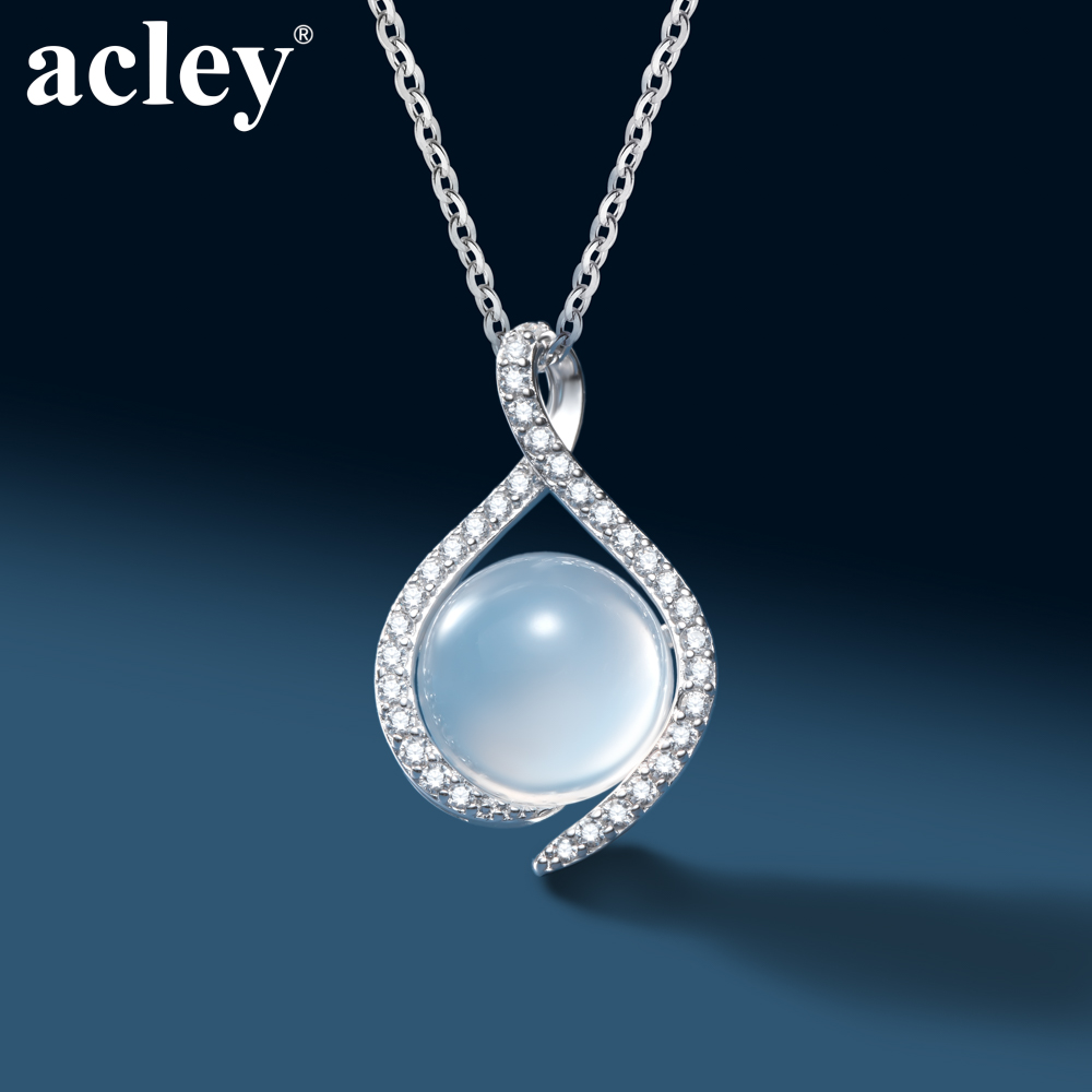 Dây chuyền Duyên Lụa – Acley | Bạc S925 + Mã não trắng + Đá CZ Zirconia | YE07502A8Cb - Image 5