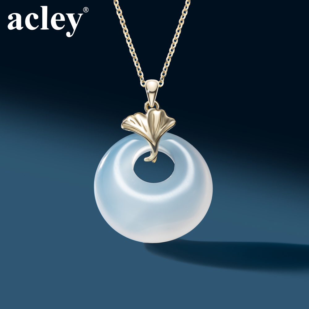 Dây chuyền Ánh Vàng Hy Vọng – Acley | Bạc S925 + Mã não trắng | AYX-3197G - Image 5