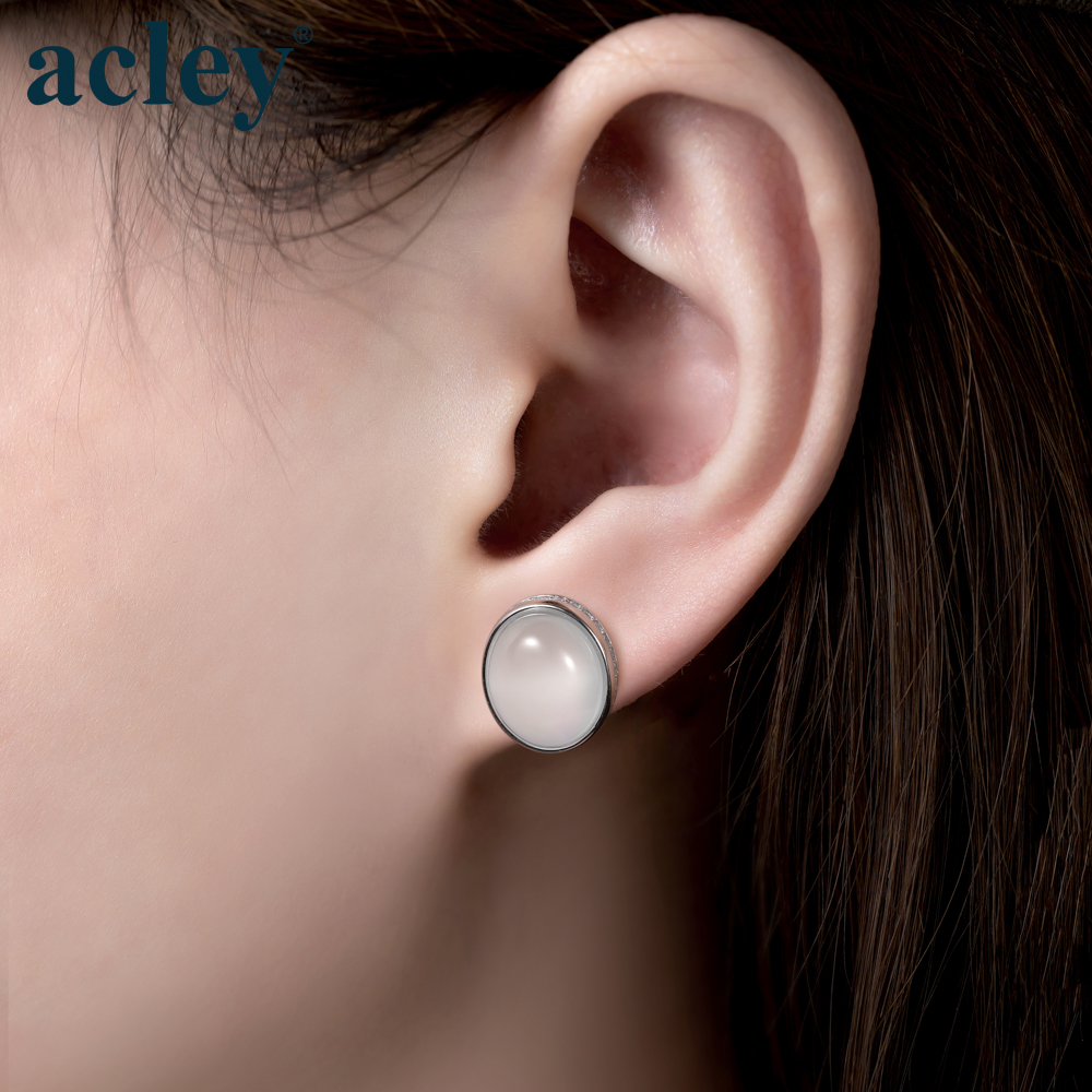 Bông tai Lưu Ly – Acley | Bạc S925 + Mã não trắng + Đá CZ Zirconia | YG11704A8Zb - Image 4