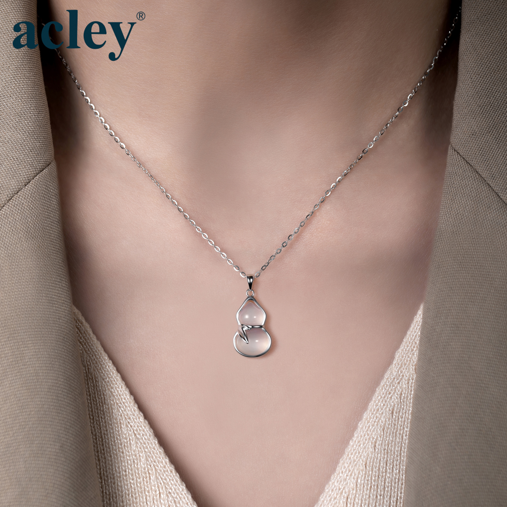 Dây chuyền Phúc Mãn Đường – Acley | Bạc S925 + Mã não trắng | YD-7539B - Image 4