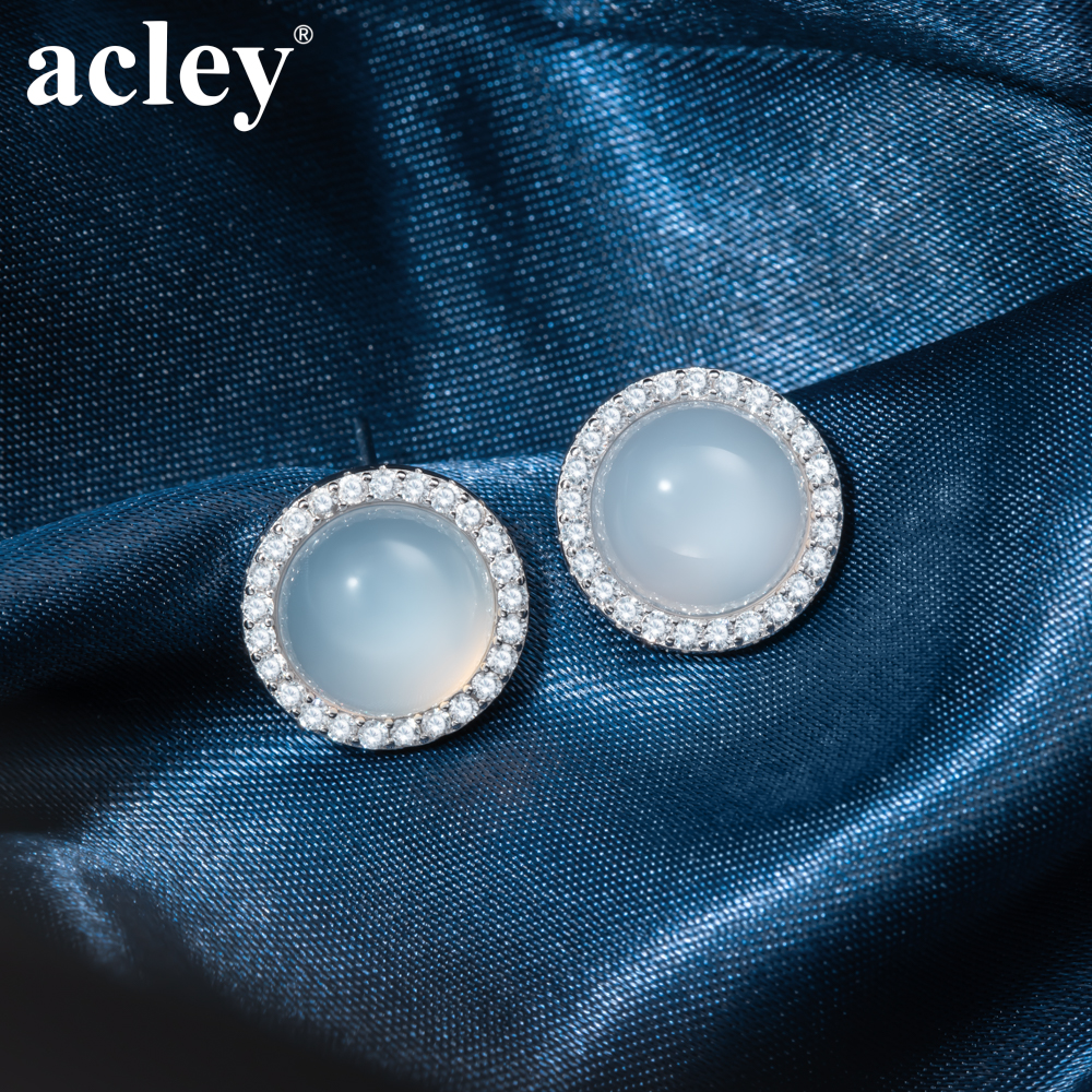 Bông tai Tinh Vân – Acley | Bạc S925 + Mã não trắng + Đá CZ Zirconia | YG08487A88Zb4 - Image 5