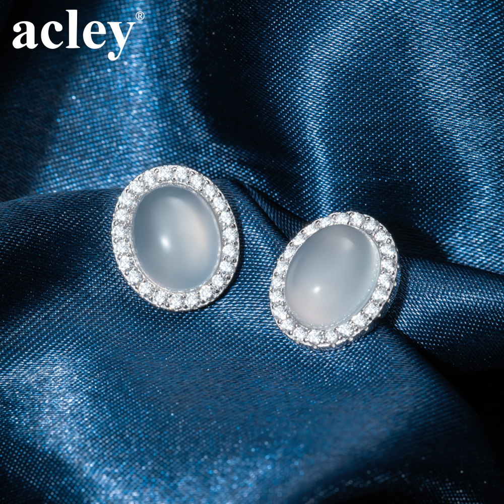 Bông tai Bạch Châu – Acley | Bạc S925 + Mã não trắng + Đá CZ Zirconia | YG08485A8Zb4 - Image 5