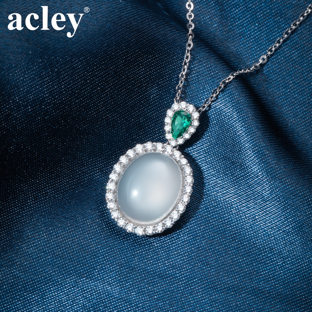 Dây chuyền Bích Nguyệt – Acley | Bạc S925 + Mã não trắng + Đá CZ Zirconia | YE07511A8Cgb - Image 5