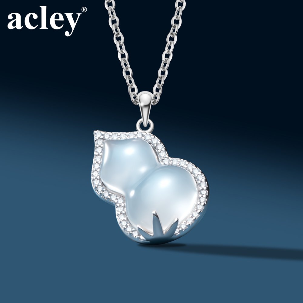 Dây chuyền Hồ Lô Phúc Lộc – Acley | Bạc S925 + Mã não trắng + Đá CZ Zirconia | AYX-2943S - Image 5