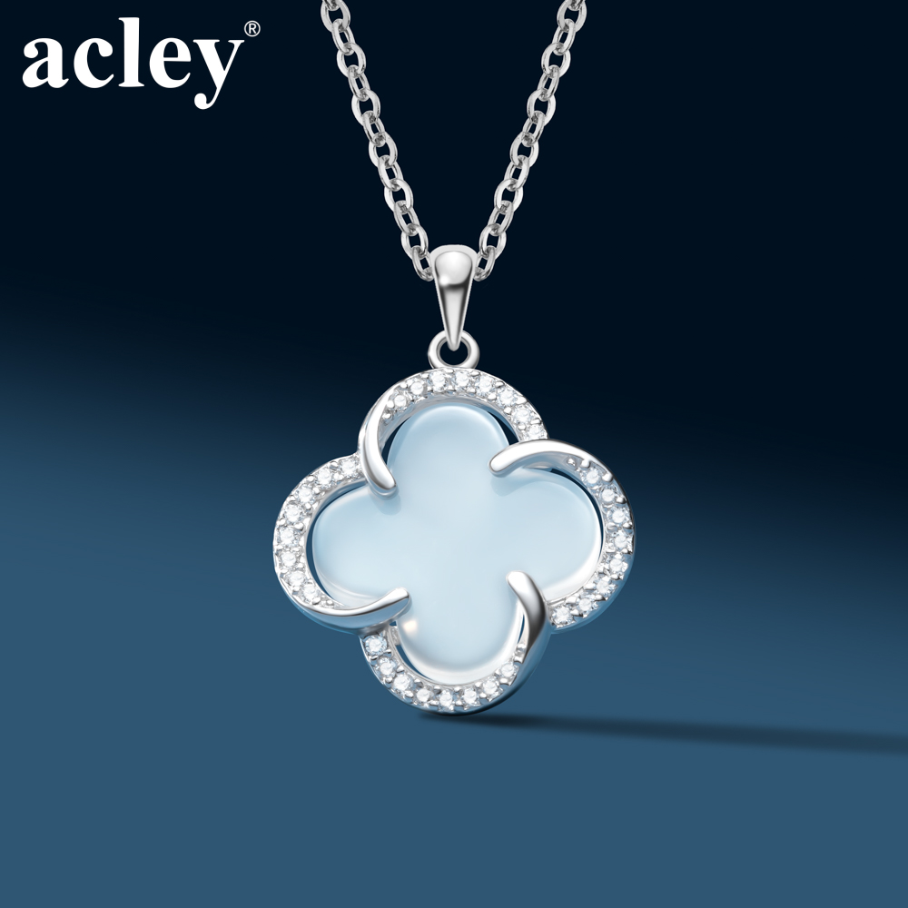 Dây chuyền An Cát Tường – Acley | Bạc S925 + Mã não trắng + Đá CZ Zirconia | YD-3169C - Image 5