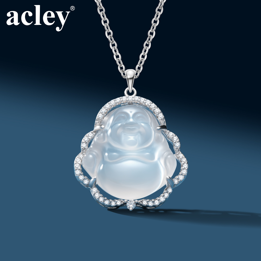 Dây chuyền Phật Tâm – Acley | Bạc S925 + Mã não trắng + Đá CZ Zirconia | YD-7540S - Image 5