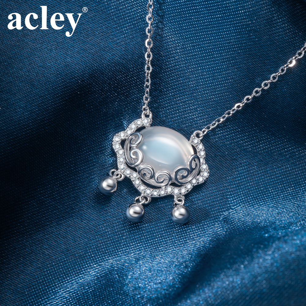 Dây chuyền Vân Nguyệt – Acley | Bạc S925 + Mã não trắng + Đá CZ Zirconia | KD-1581D - Image 5