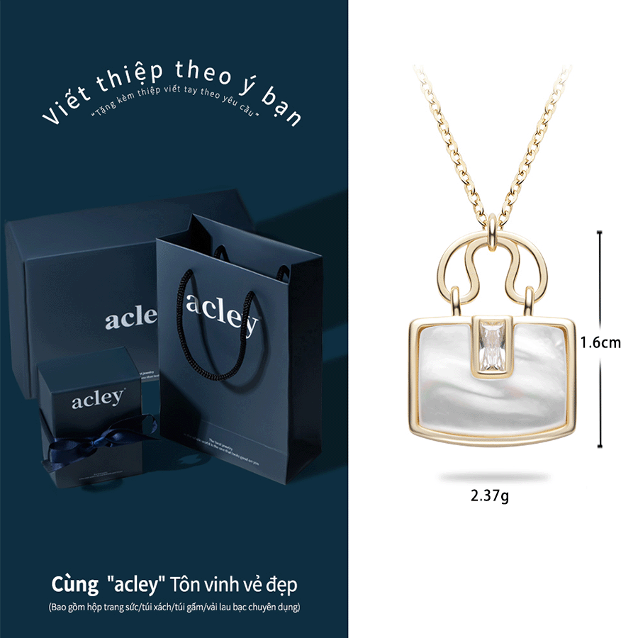Dây chuyền Quyến Rũ Sang Trọng – Acley | Bạc S925 + Xà cừ + Đá CZ Zirconia | YE04086I8Cb5 - Image 3
