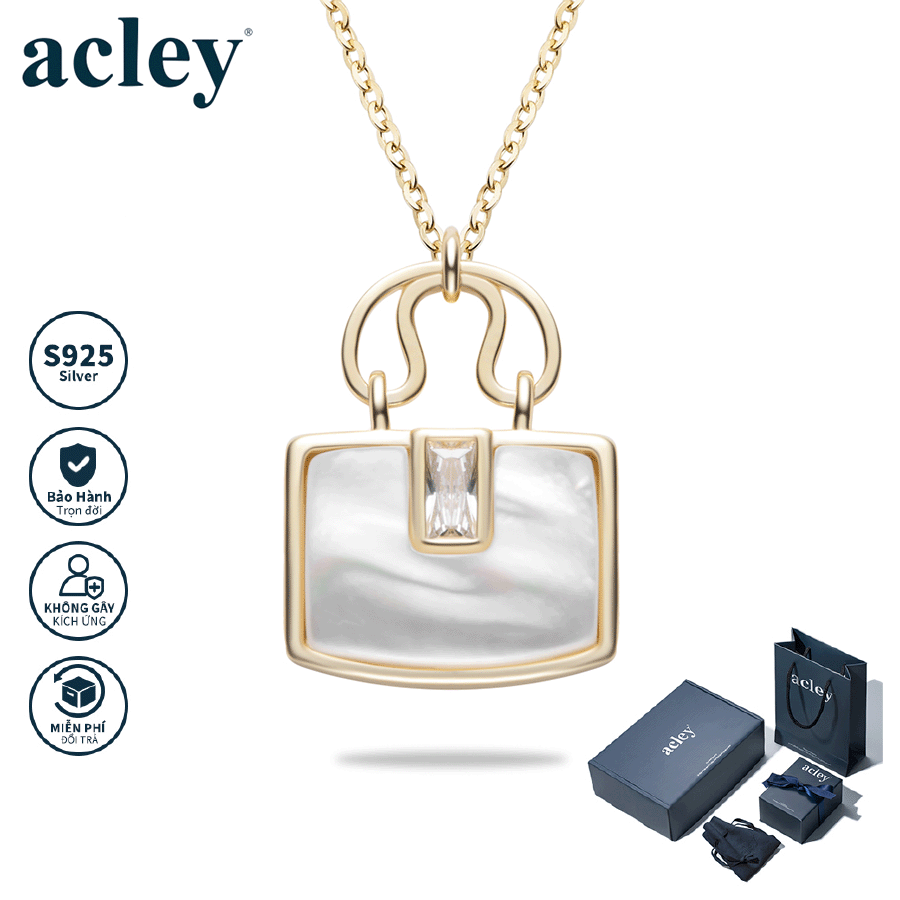 Dây chuyền Quyến Rũ Sang Trọng – Acley | Bạc S925 + Xà cừ + Đá CZ Zirconia | YE04086I8Cb5