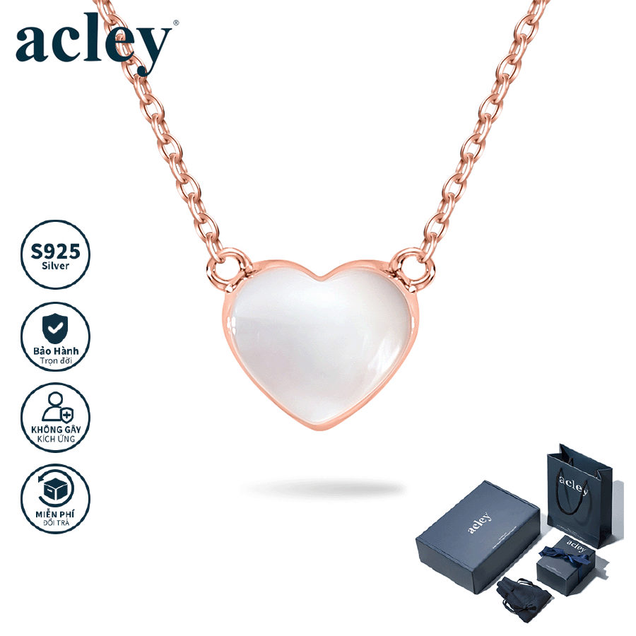 Dây chuyền Ngọc Tâm – Acley | Bạc S925 + Xà cừ | YE06336J0Cf