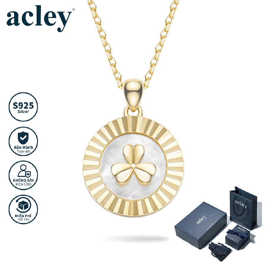 Dây chuyền Cỏ Ba Lá – Acley | Bạc S925 + Xà cừ | YE04490I0Cb5