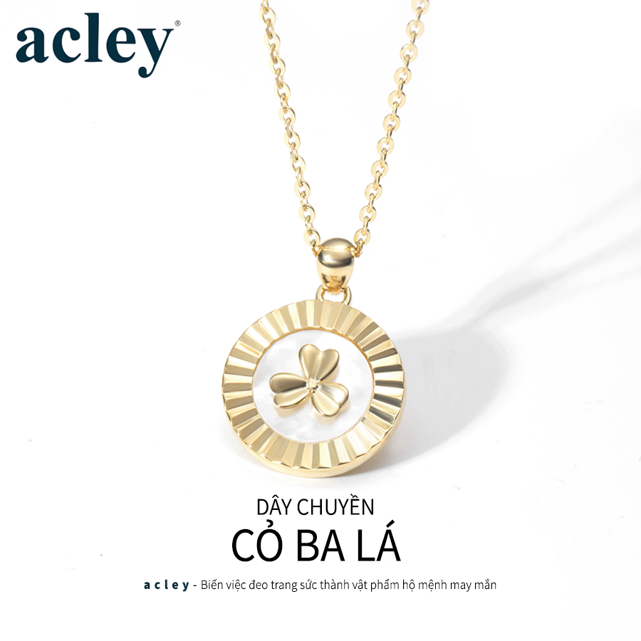 Dây chuyền Cỏ Ba Lá – Acley | Bạc S925 + Xà cừ | YE04490I0Cb5 - Image 2