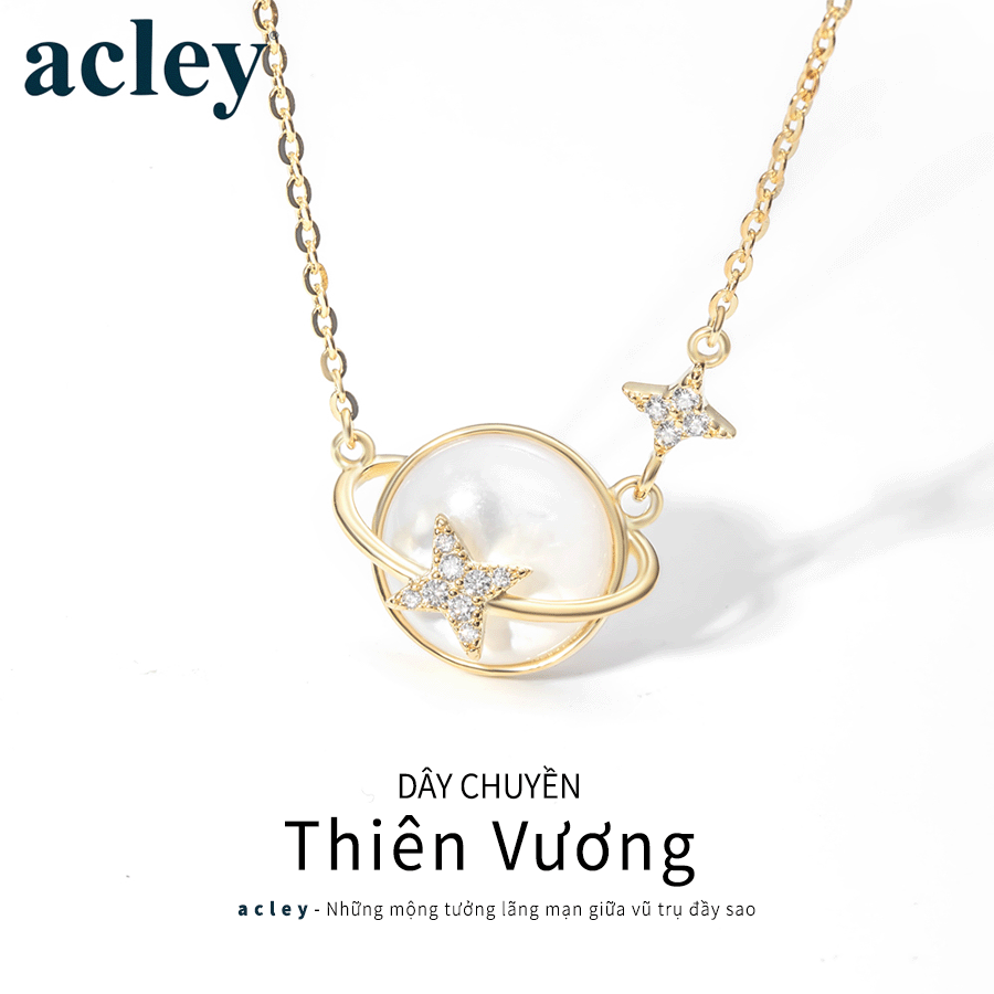 Dây chuyền Thiên Vương – Acley | Bạc S925 + Xà cừ + Đá CZ Zirconia | YE07044A8Cb - Image 2