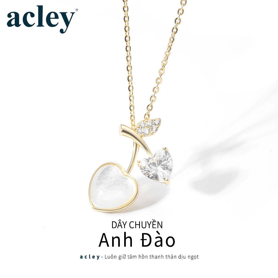 Dây chuyền Anh Đào – Acley | Bạc S925 + Xà cừ + Đá CZ Zirconia | YE07215I8Cb - Image 2